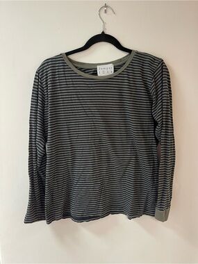 Jumper 1234 Olive & Black Striped Long Sleeve Tee